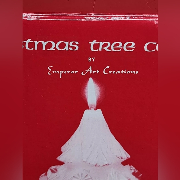 Vintage Christmas Tree Candle White Gold Santa Smownan Star Gift Stocking 9" New - Picture 3 of 7